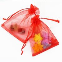 100 stuks organza geschenk zakken sieraden verpakking tas bruiloft feestdecoratie grootte: 7x9cm (D6 rood)
