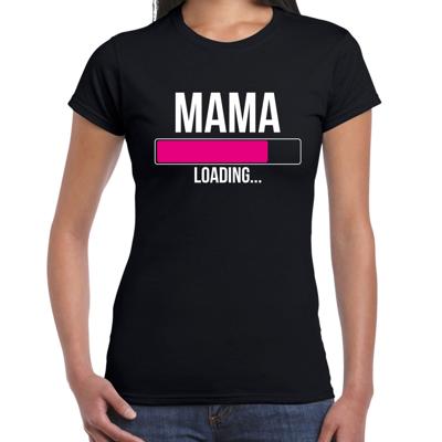 Mama loading t-shirt - zwart - voor dames - Cadeau - aanstaande moeder/ mama - zwanger