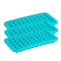 4x stuks Trays met Cocktail ijsblokjes/ijsklontjes vormen 50 vakjes kunststof blauw