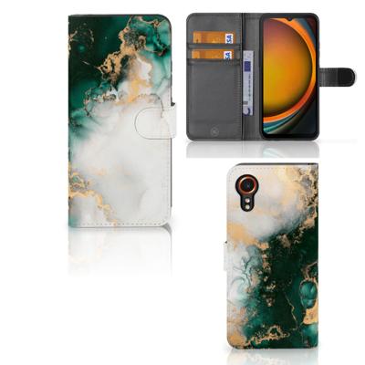Bookcase voor Samsung Galaxy Xcover 7 Marmer Groen | Portemonnee hoesje