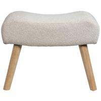 Leen Bakker - Hocker Hilton - Bouclé Stof - Zand - Stof/Teddy - Beige - 39x55x41 Cm