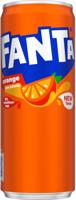 Fanta Orange frisdrank, sleek blik van 25 cl, pak van 24 stuks.