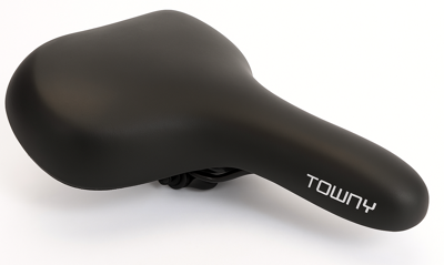 Edge Fietszadel towny met memory foam - zwart