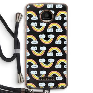 Regenboog: Motorola Moto Z Force Transparant Hoesje met koord