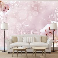 Fotobehang - Roze Lelies, premium print vliesbehang - thumbnail
