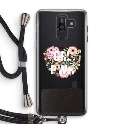 GRL PWR Flower: Samsung Galaxy J8 (2018) Transparant Hoesje met koord