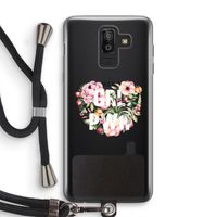 GRL PWR Flower: Samsung Galaxy J8 (2018) Transparant Hoesje met koord GRL PWR Flower: Samsung Galaxy J8 (2018) Transparant Hoesje met koord