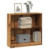 Boekenkast 80x24x76 cm bewerkt hout oud houtkleurig Boekenkast 80x24x76 cm bewerkt hout oud houtkleurig