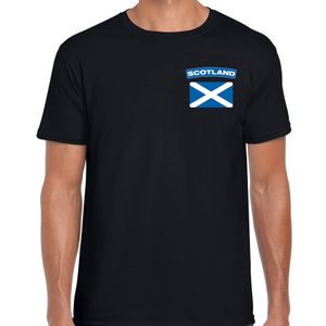 Scotland t-shirt met vlag Schotland zwart op borst voor heren