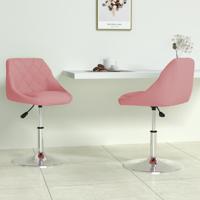 Eetkamerstoelen draaibaar 2 st fluweel roze