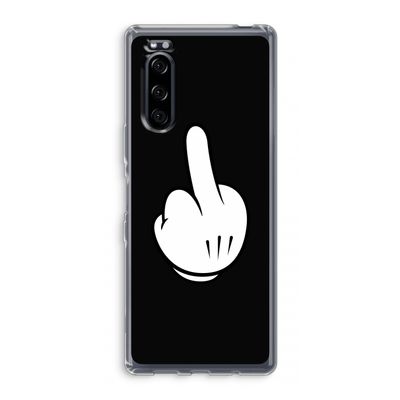 Middle finger black: Sony Xperia 5 Transparant Hoesje