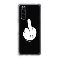 Middle finger black: Sony Xperia 5 Transparant Hoesje