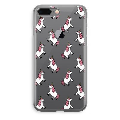 Eenhoorns overal: iPhone 8 Plus Transparant Hoesje