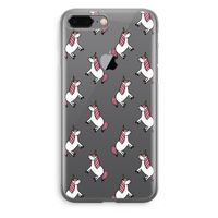 Eenhoorns overal: iPhone 8 Plus Transparant Hoesje