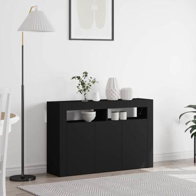 Dressoir Zwart 116 x 30 x 75 cm Bewerkt hout