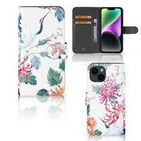 iPhone 15 Telefoonhoesje met Pasjes Bird Flowers