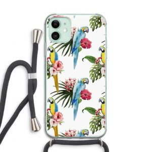 Kleurrijke papegaaien: iPhone 11 Transparant Hoesje met koord