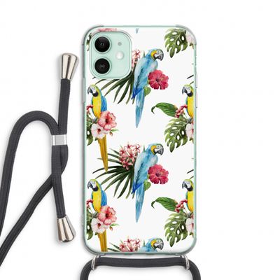 Kleurrijke papegaaien: iPhone 11 Transparant Hoesje met koord
