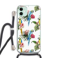Kleurrijke papegaaien: iPhone 11 Transparant Hoesje met koord