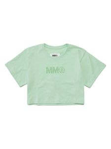 MM6 Maison Margiela Kids t-shirt en coton à logo pailleté - Vert