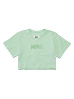 MM6 Maison Margiela Kids t-shirt en coton à logo pailleté - Vert - thumbnail