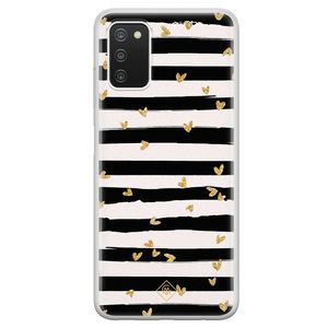 Samsung Galaxy A03s siliconen hoesje - Hart streepjes