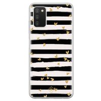 Samsung Galaxy A03s siliconen hoesje - Hart streepjes