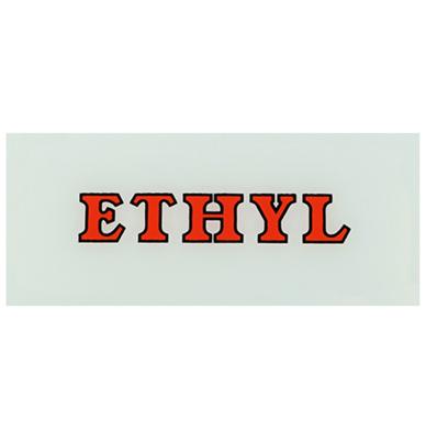 Ethyl Ad-Glass Voor Benzinepomp Rode Letters 26 x 11 cm