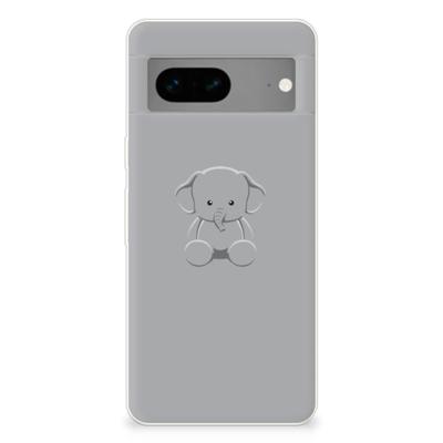 Google Pixel 7 Telefoonhoesje met Naam Grijs Baby Olifant