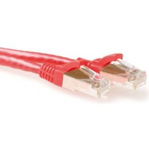 ACT Rode 30 meter LSZH SFTP CAT6A patchkabel snagless met RJ45 connectoren