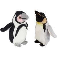 Zuidpool serie pluche knuffels 2x stuks - Pinguin met kuiken van 15 cm - thumbnail