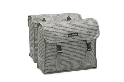 Newlooxs Fiori dubbele fietstas - waterafstotend polyester - 30l - zwart/blauw/grijs
