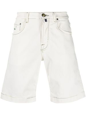 Jacob Cohën short à coutures contrastantes - Blanc