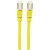 Intellinet 350488 RJ45 Netwerkkabel, patchkabel CAT 6A S/FTP 1.50 m Geel Folie afscherming, Afscherming gevlochten, Halogeenvrij 1 stuk(s)