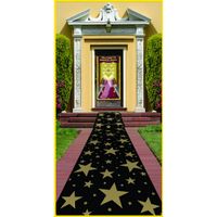 Hollywood zwarte loper met gouden sterren van vilt 3 meter   -
