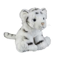 Pluche tijger knuffel - wit - 30 cm - Tijgers - wilde dieren knuffels