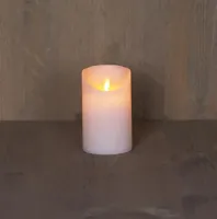 Anna&apos;s Collection LED kaars flame effect rustiek 7.5x12.5cm wit 1 stuks