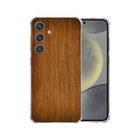 Samsung Galaxy S25 Hoesje - Donker Hout TPU Antishock Samsung Galaxy S25 Hoesje - Donker Hout TPU Antishock