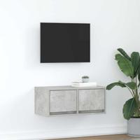 TV-meubel 60x31x25,5 cm bewerkt hout betongrijs