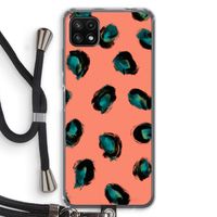 Pink Cheetah: Samsung Galaxy A22 5G Transparant Hoesje met koord