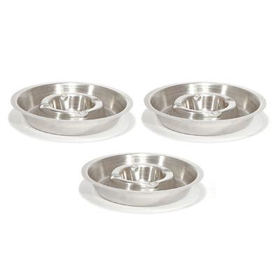 RVS asbak rond 16 cm - 6x stuks - Hotelasbak - Horeca/terras/tafel asbakken
