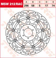 TRW Remschijf, remschijven voor de moto, MSW212RAC