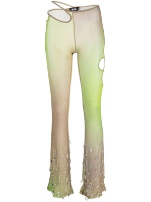 GCDS pantalon en tulle Sita à ornements en cristal - Vert