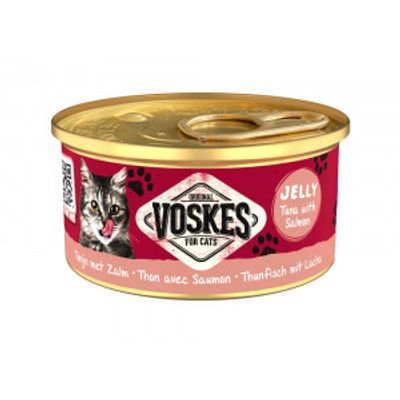 Voskes Jelly tonijn met zalm natvoer kat (24x85 g) 1 tray (24 x 85 g)