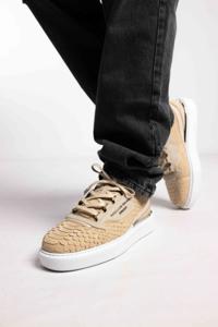 Benjamin Berner Low-Top Raphael Marble Python Cut Nappa - Maat 41 - Kleur: Beige | Soccerfanshop