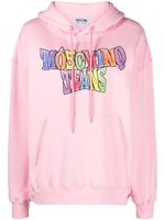 MOSCHINO JEANS hoodie en coton à logo imprimé - Rose