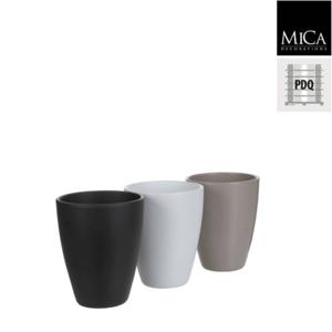 5 stuks Bloempot Tusca pot rond mat 3 assorti h17,5xd13,5 cm Mica Decorations