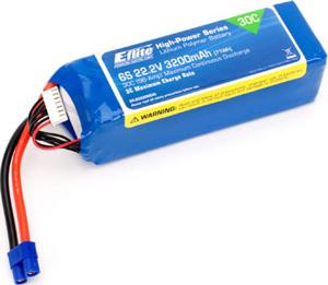 E-Flite - 22.2V 3200mAh 6S 30C LiPo Battery: EC3 (EFLB32006S30)