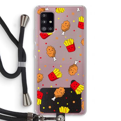 Chicken 'n Fries: Samsung Galaxy A51 5G Transparant Hoesje met koord
