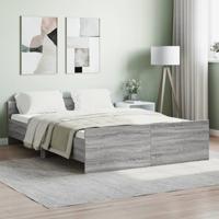 Bedframe met hoofd- en voeteneinde grijs sonoma 135x190 cm